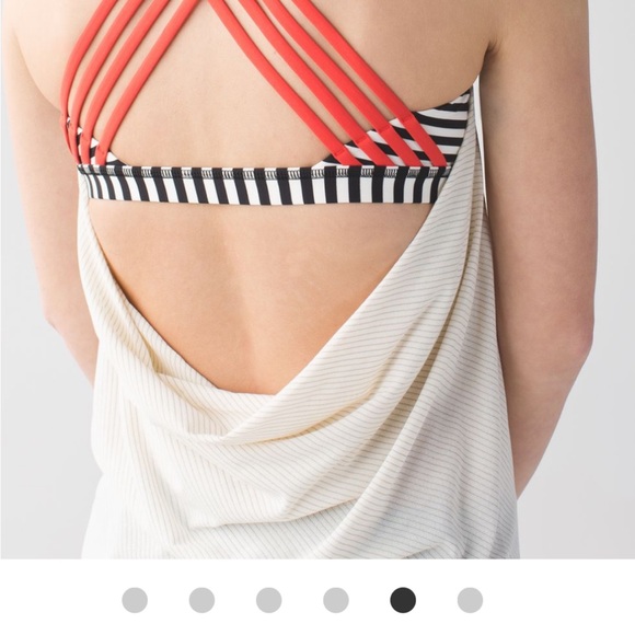 White and Coral Lululemon Wild Tank with Built-in Bra, Size 4 - Picture 4 of 12